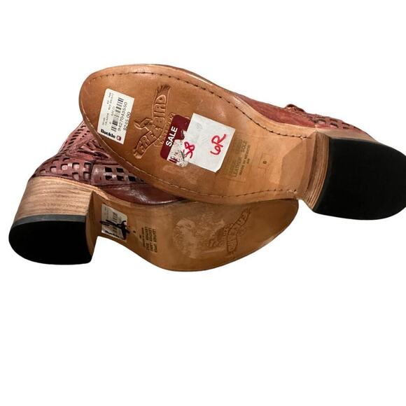 Freebird Steven Women's Lazor Leather Boots Leather Soles Red Size 6 NWOB - Picture 5 of 12